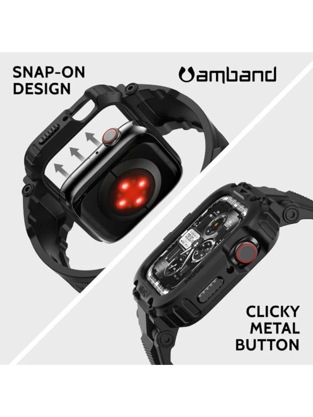 Rugged Protective Case for Apple Watch 45mm/44mm - Sport Band Compatible, Men’s